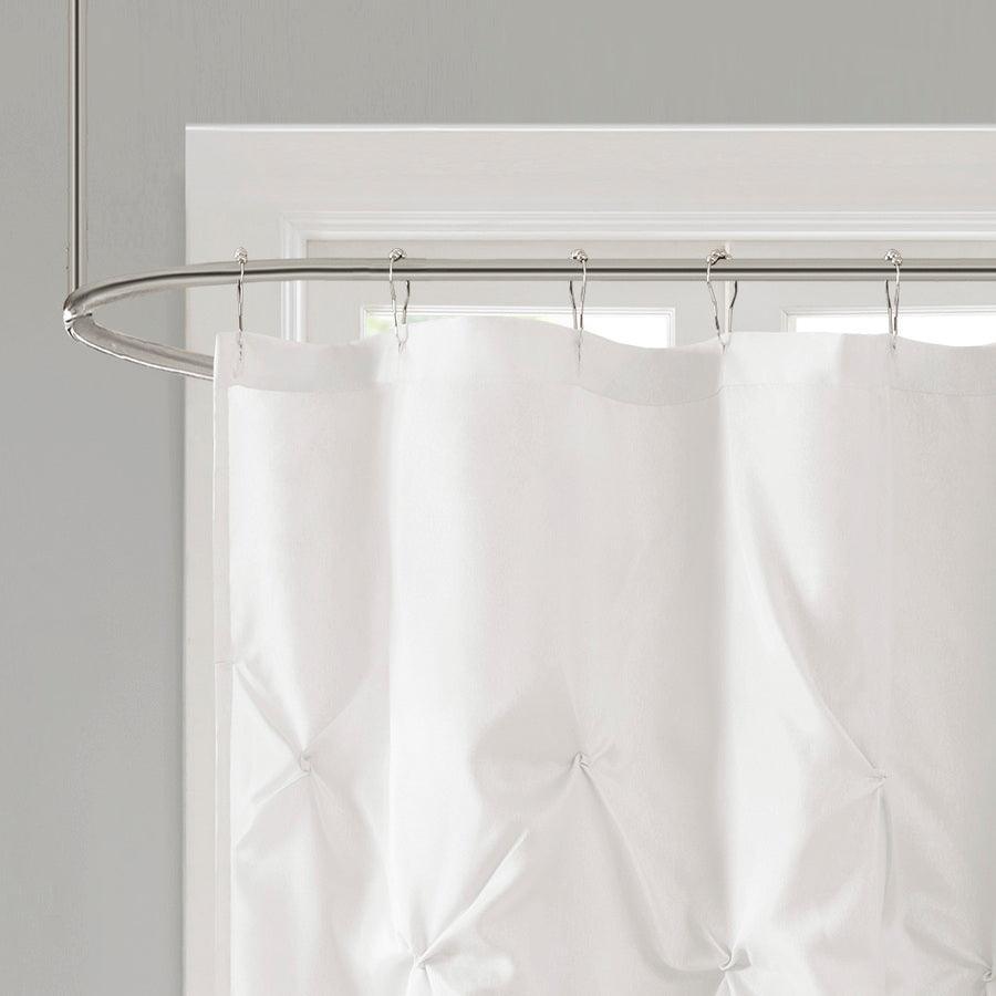 Olliix.com Shower Curtains - Laurel Tufted Semi-Sheer Shower Curtain White