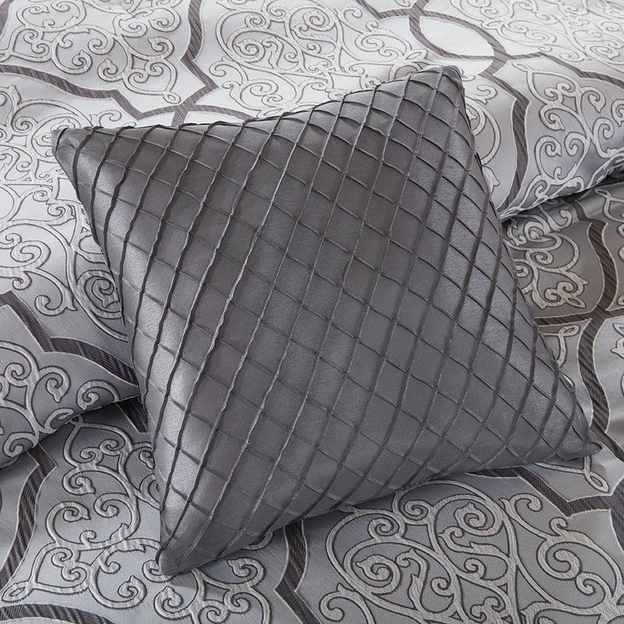 Olliix.com Comforters & Blankets - Lavine King 12 Piece Glam & Luxury Complete Bed Set Silver