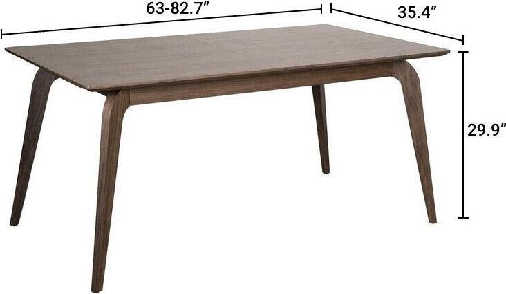 Euro Style Dining Tables - Lawrence 83" Extendable Dining Table Walnut