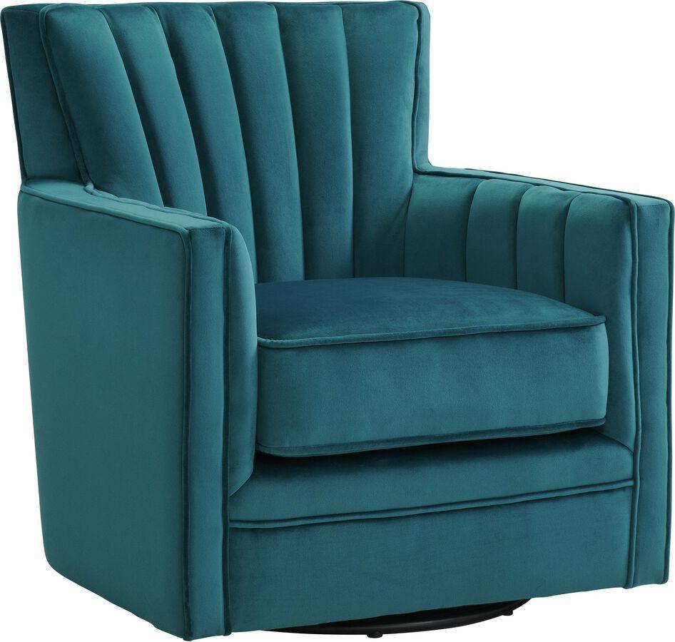 Elements Accent Chairs - Lawson Swivel Chair in Peacock