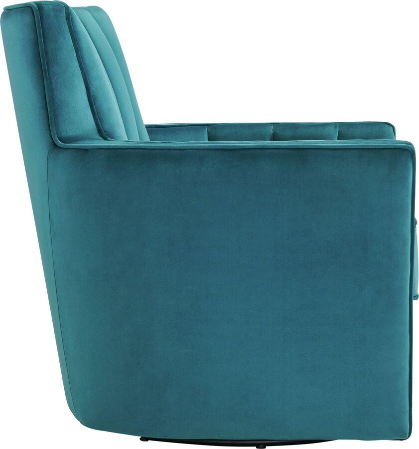 Elements Accent Chairs - Lawson Swivel Chair in Peacock