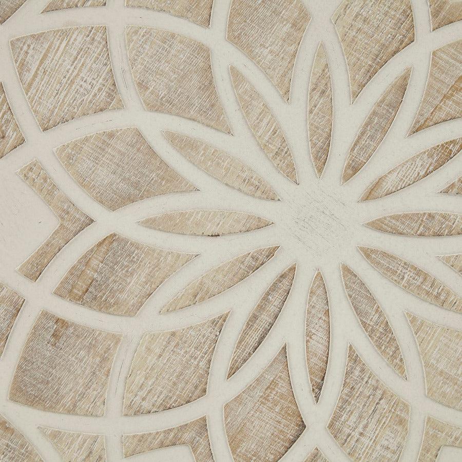 Olliix.com Wall Art - Leah Medallion Wood Wall Decor Natural & White