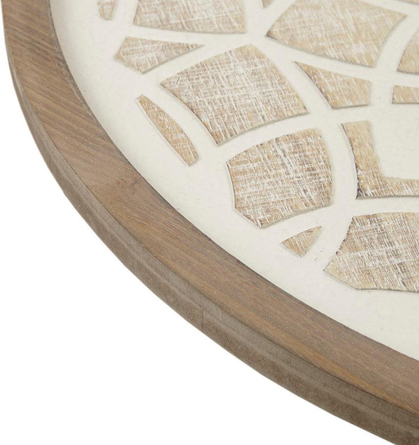 Olliix.com Wall Art - Leah Medallion Wood Wall Decor Natural & White