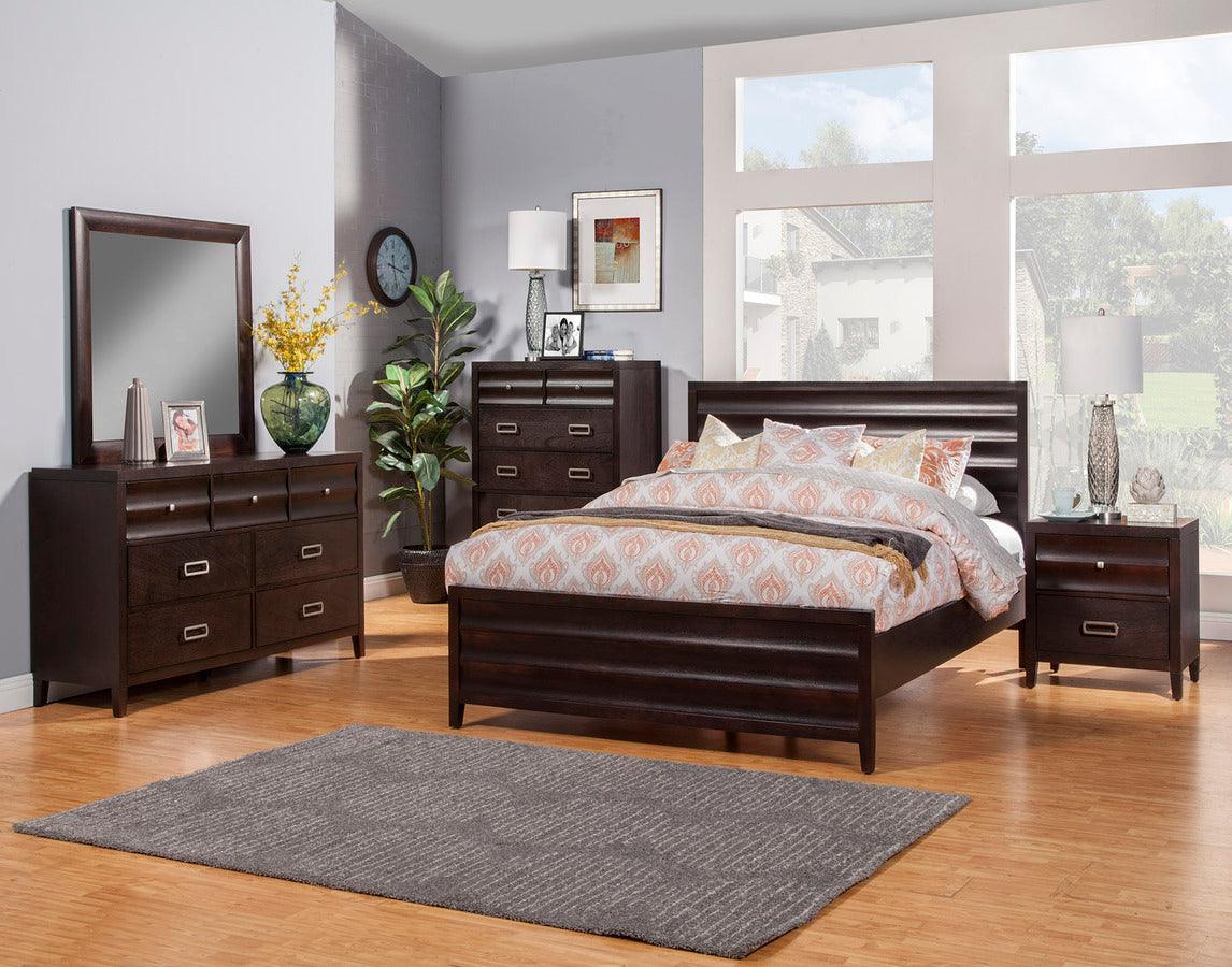 Alpine Furniture Beds - Legacy Queen Panel Bed, Black Cherry