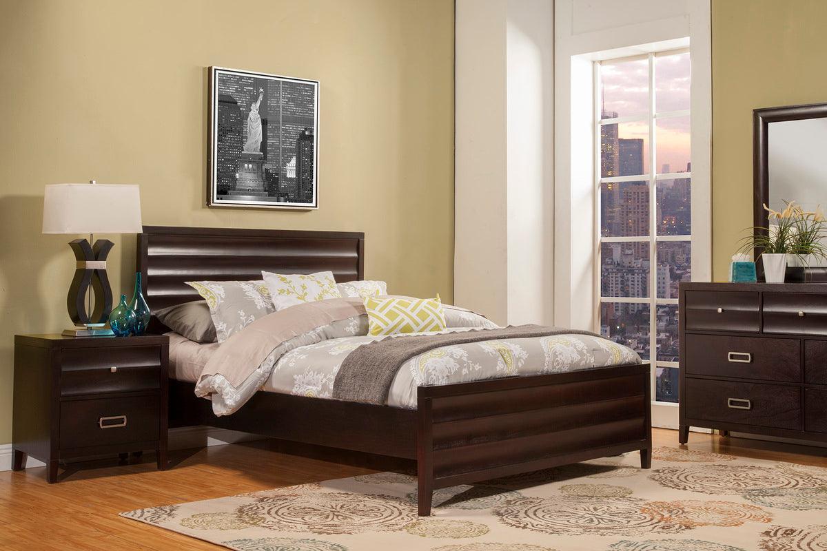 Alpine Furniture Beds - Legacy Queen Panel Bed, Black Cherry