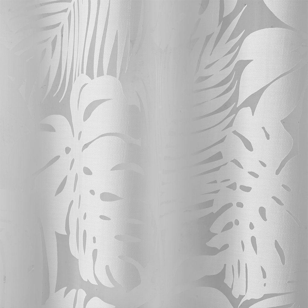 Olliix.com Curtains - Leilani 84" Palm Leaf Burnout Window Sheer White