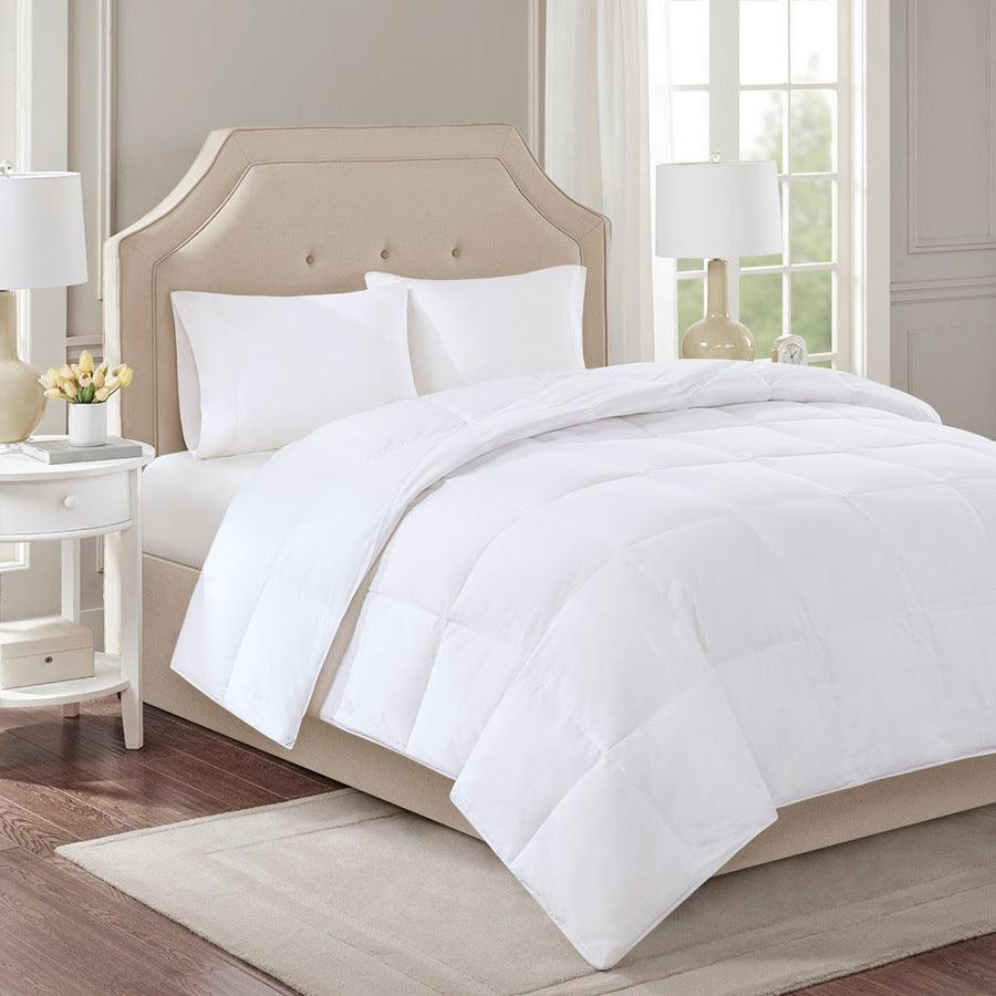 Olliix.com Comforters & Blankets - Level Full/Queen 2 300 TC Cotton Sateen Down Comforter with 3M Scotchgard White