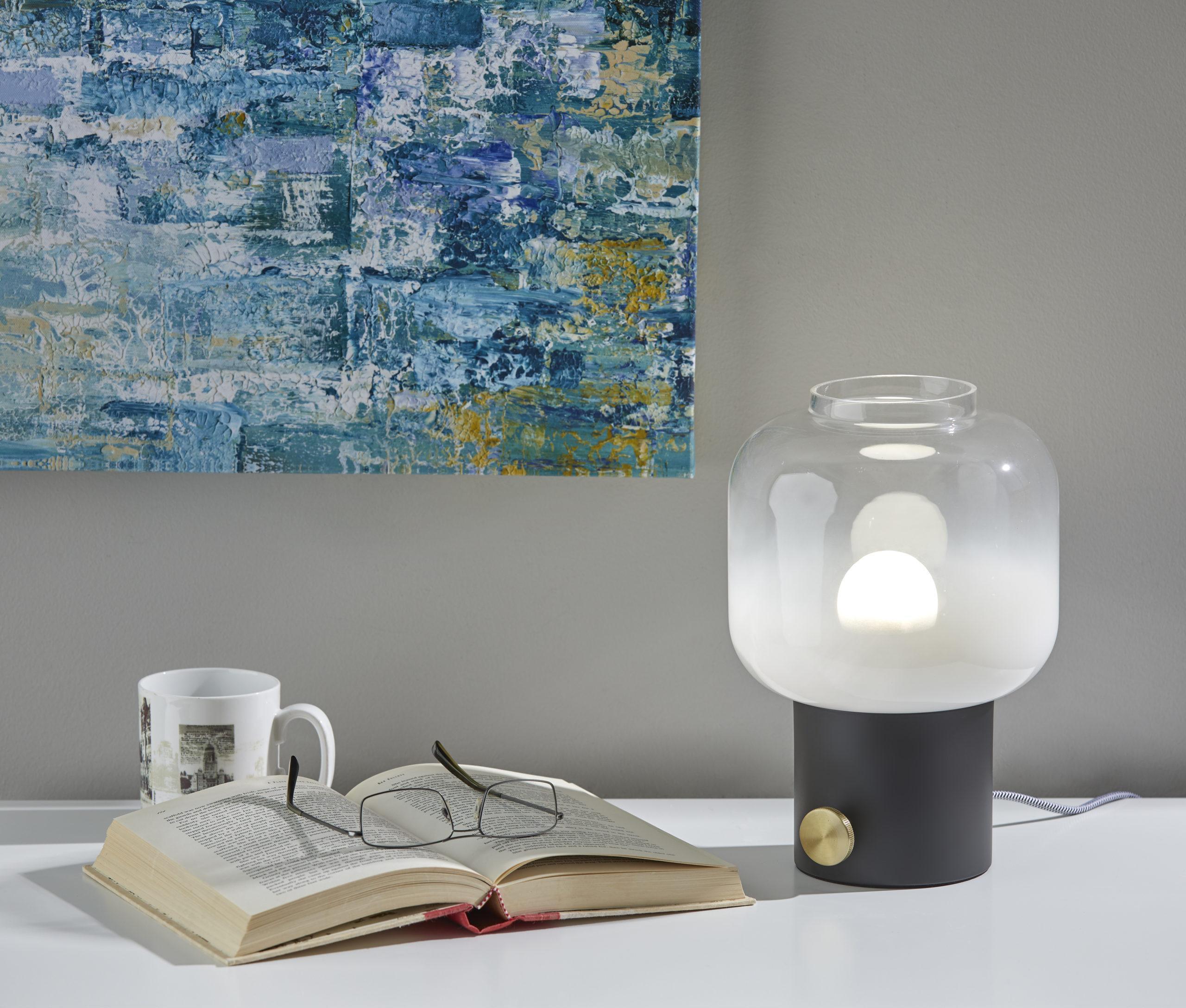 Adesso Table Lamps - Lewis Table Lamp Matte Black & Antique Brass