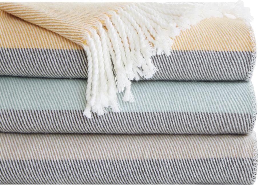 Olliix.com Pillows & Throws - Lexi Casual Color Block Throw 50x60"+4"x2 Blue