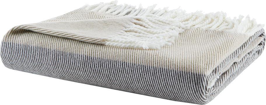 Olliix.com Pillows & Throws - Lexi Casual Color Block Throw 50x60"+4"x2 Blue