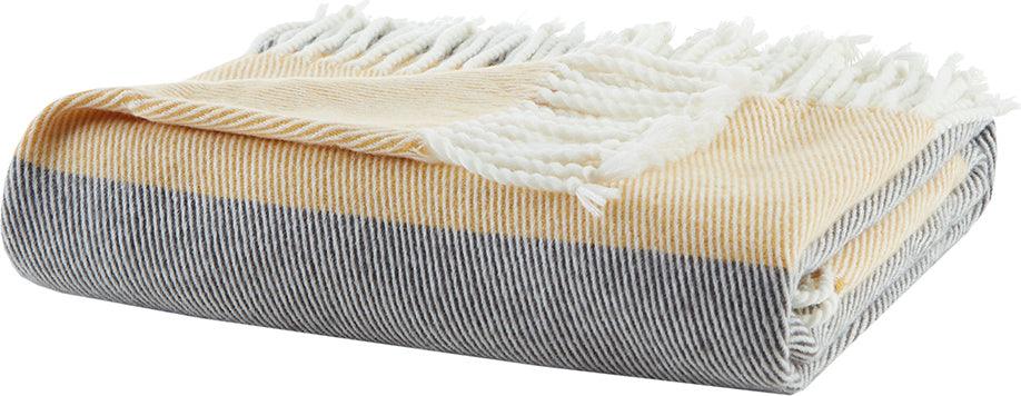 Olliix.com Pillows & Throws - Lexi Casual Color Block Throw 50x60"+4"x2 Blue