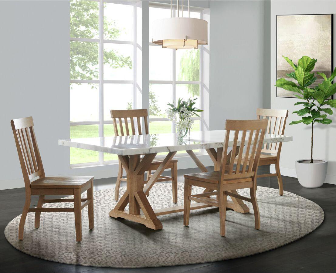 Elements Dining Sets - Liam 5PC Rectangular Dining Set in White-Table & Four Chairs