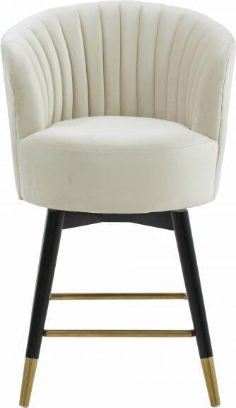 Tov Furniture Barstools - Liana Cream Velvet Swivel Stool