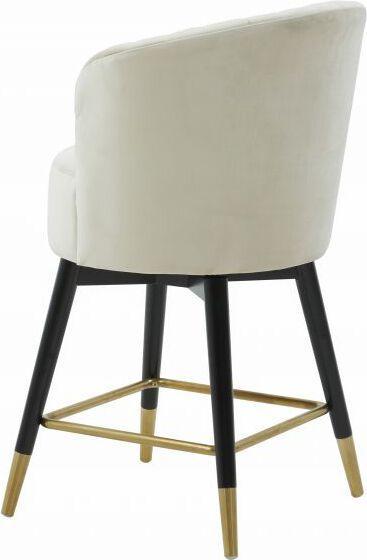 Tov Furniture Barstools - Liana Cream Velvet Swivel Stool