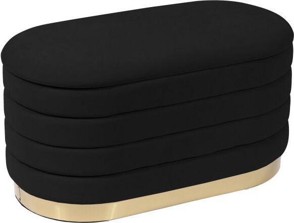 Tov Furniture Benches - Lillian Black Velvet Storage Bench