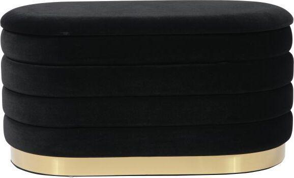 Tov Furniture Benches - Lillian Black Velvet Storage Bench