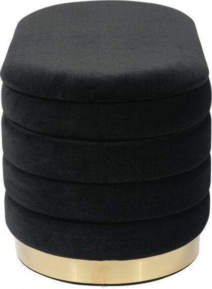 Tov Furniture Benches - Lillian Black Velvet Storage Bench