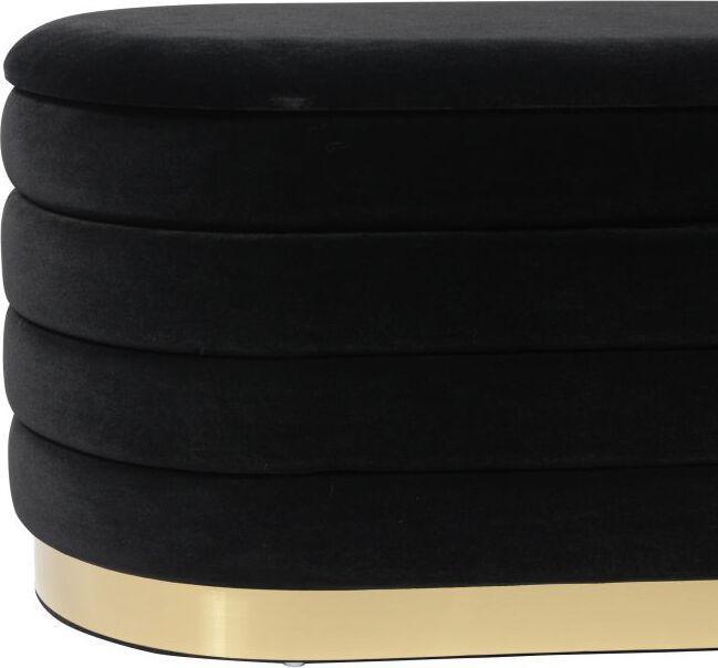 Tov Furniture Benches - Lillian Black Velvet Storage Bench