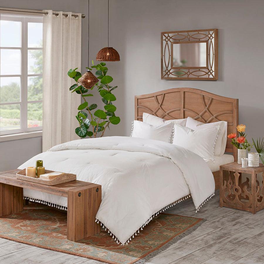 Olliix.com Comforters & Blankets - Lillian Cotton Comforter Set Ivory Full/Queen