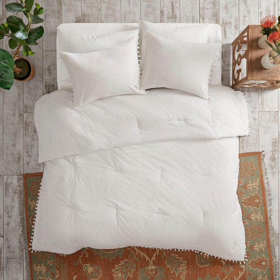 Olliix.com Comforters & Blankets - Lillian Cotton Comforter Set Ivory Full/Queen