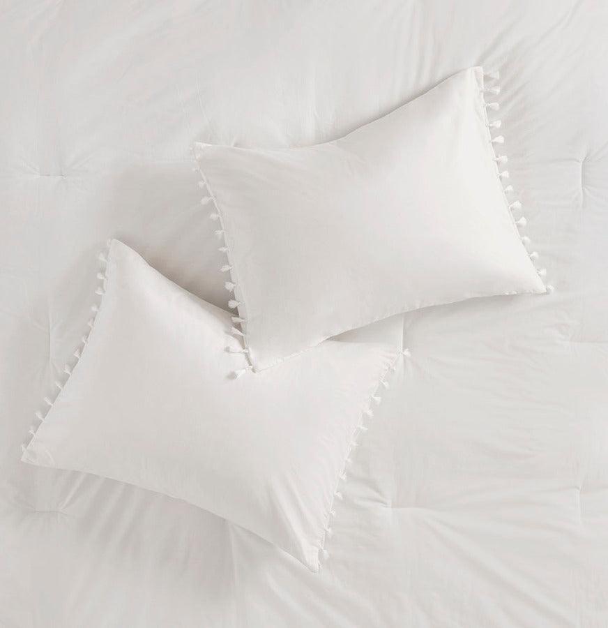 Olliix.com Comforters & Blankets - Lillian Cotton Comforter Set Ivory Full/Queen