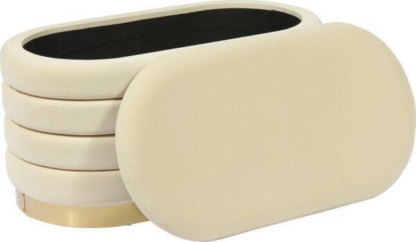 Tov Furniture Benches - Lillian Cream Velvet Storage Bench