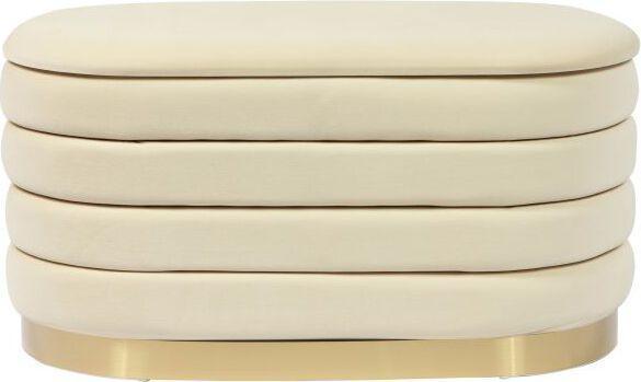 Tov Furniture Benches - Lillian Cream Velvet Storage Bench