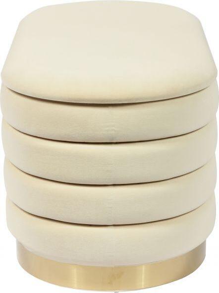 Tov Furniture Benches - Lillian Cream Velvet Storage Bench