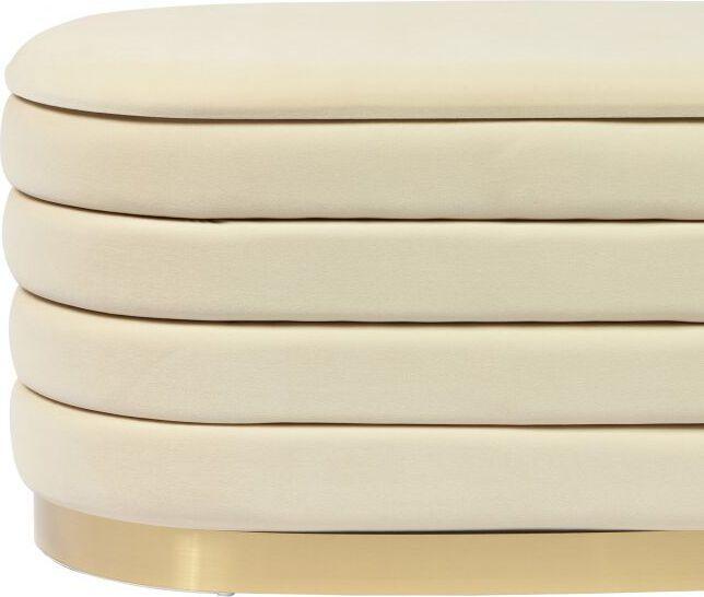 Tov Furniture Benches - Lillian Cream Velvet Storage Bench