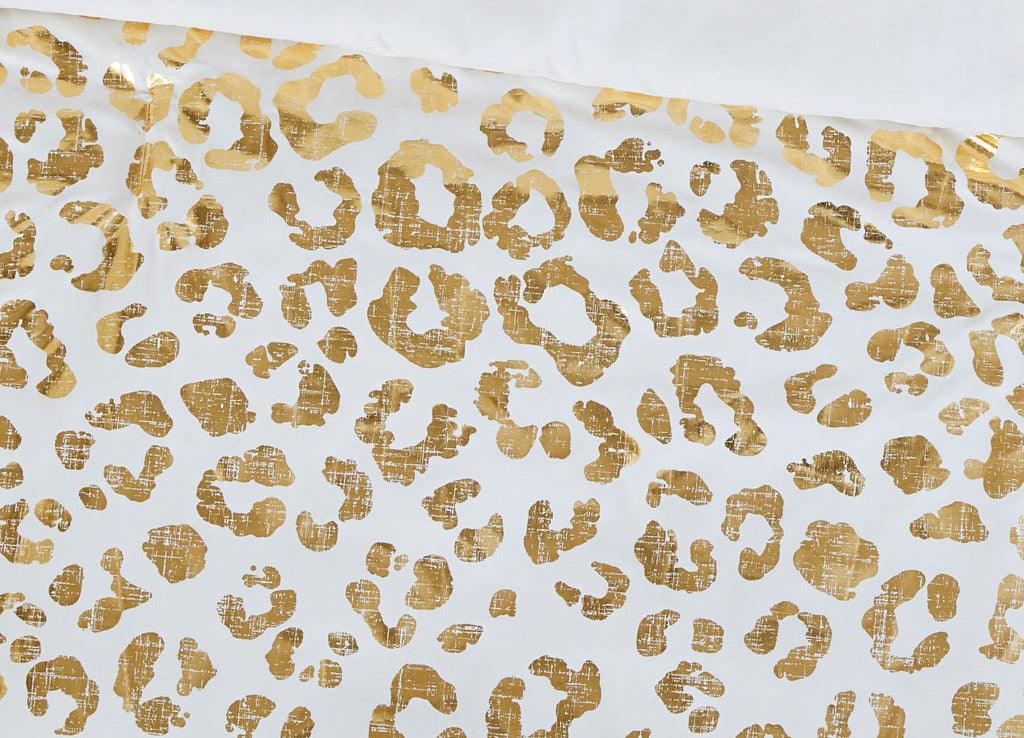 Olliix.com Comforters & Blankets - Lillie Transitional Metallic Animal Printed Comforter Set Ivory | Gold King/Cal King
