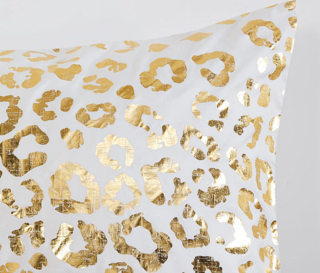 Olliix.com Comforters & Blankets - Lillie Transitional Metallic Animal Printed Comforter Set Ivory | Gold King/Cal King