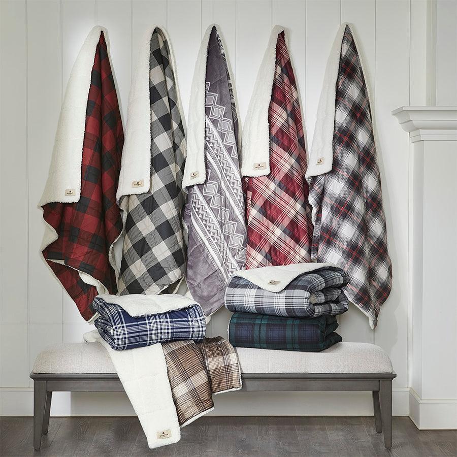 Red and on sale grey throws