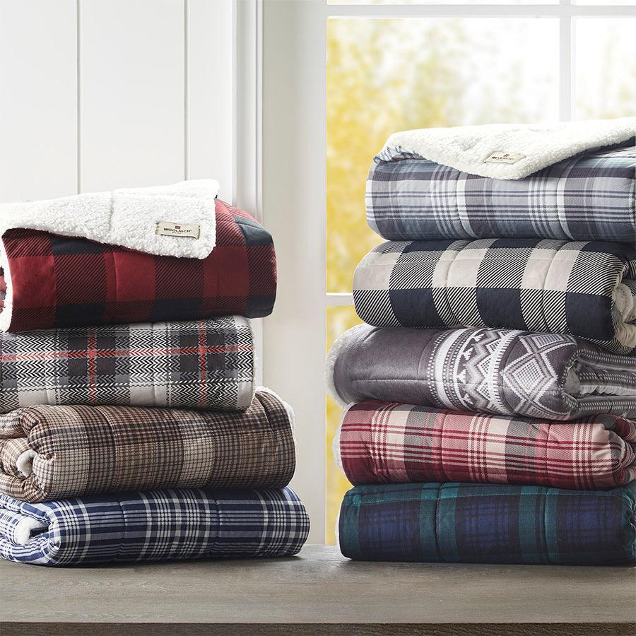 Olliix.com Pillows & Throws - Linden Cabin Oversized Softspun Down Alternative Throw 50x70" Red