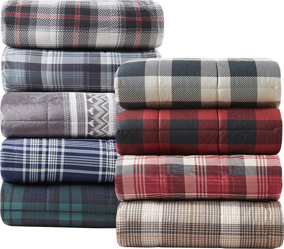 Olliix.com Pillows & Throws - Linden Cabin Oversized Softspun Down Alternative Throw 50x70" Red