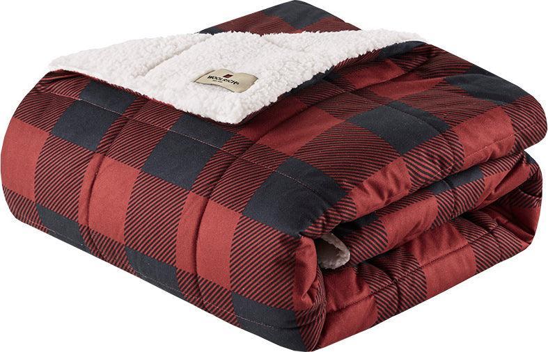 Olliix.com Pillows & Throws - Linden Cabin Oversized Softspun Down Alternative Throw 50x70" Red