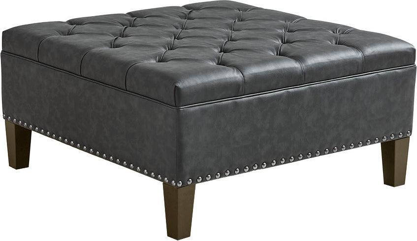 Olliix.com Ottomans & Stools - Lindsey Tufted Square Cocktail Ottoman Charcoal