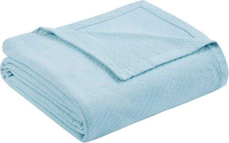 Olliix.com Comforters & Blankets - Liquid Cotton Twin Blanket Blue