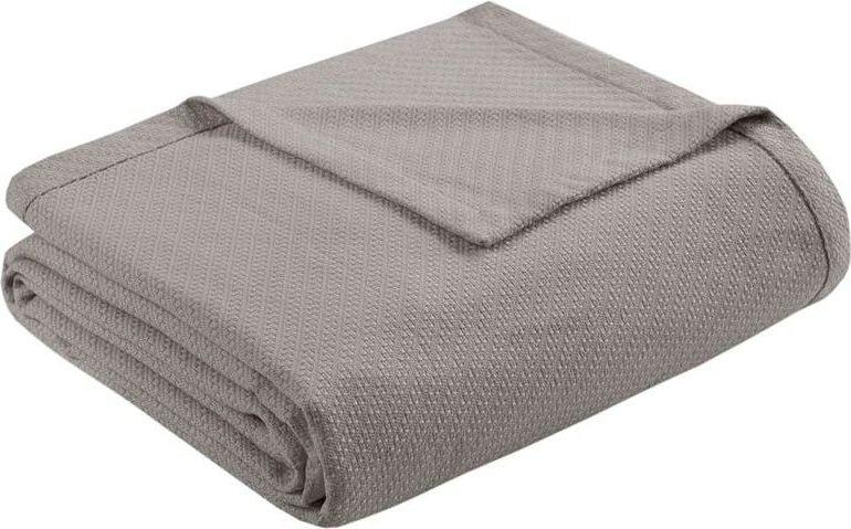 Olliix.com Comforters & Blankets - Liquid Cotton Twin Blanket Gray