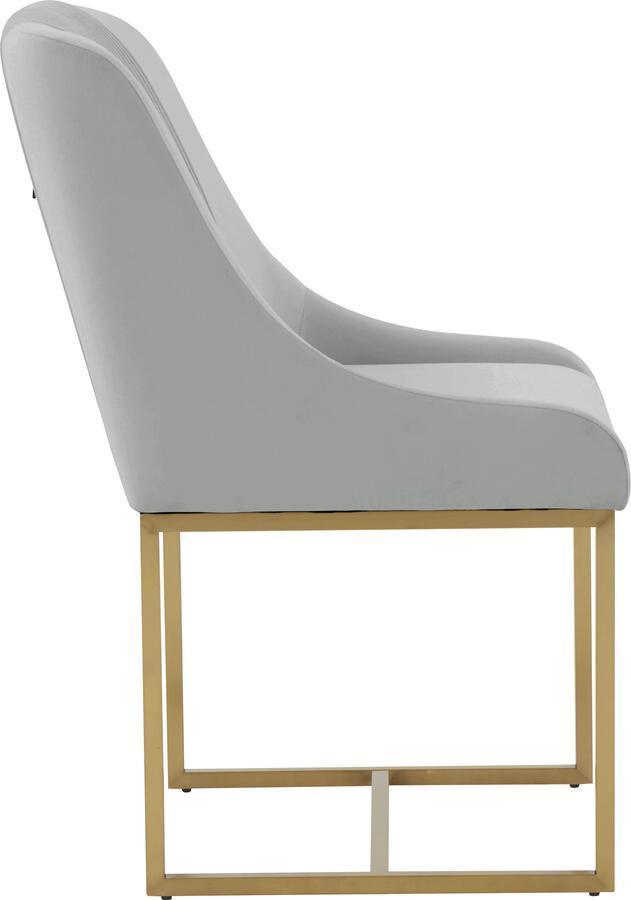 Tov Furniture Dining Chairs - Lisa Grey Pleated Velvet Dining Chair