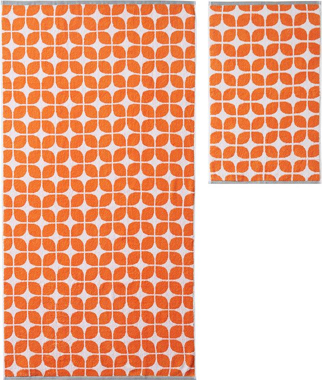 Olliix.com Bath Towels - Lita 6 Piece Cotton Jacquard Towel Set Orange