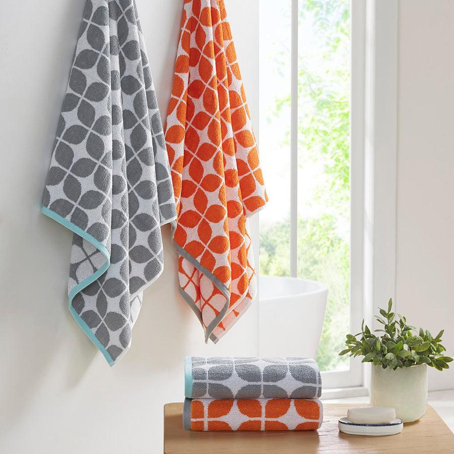 Lita 6 Piece Cotton Jacquard Towel Set Orange