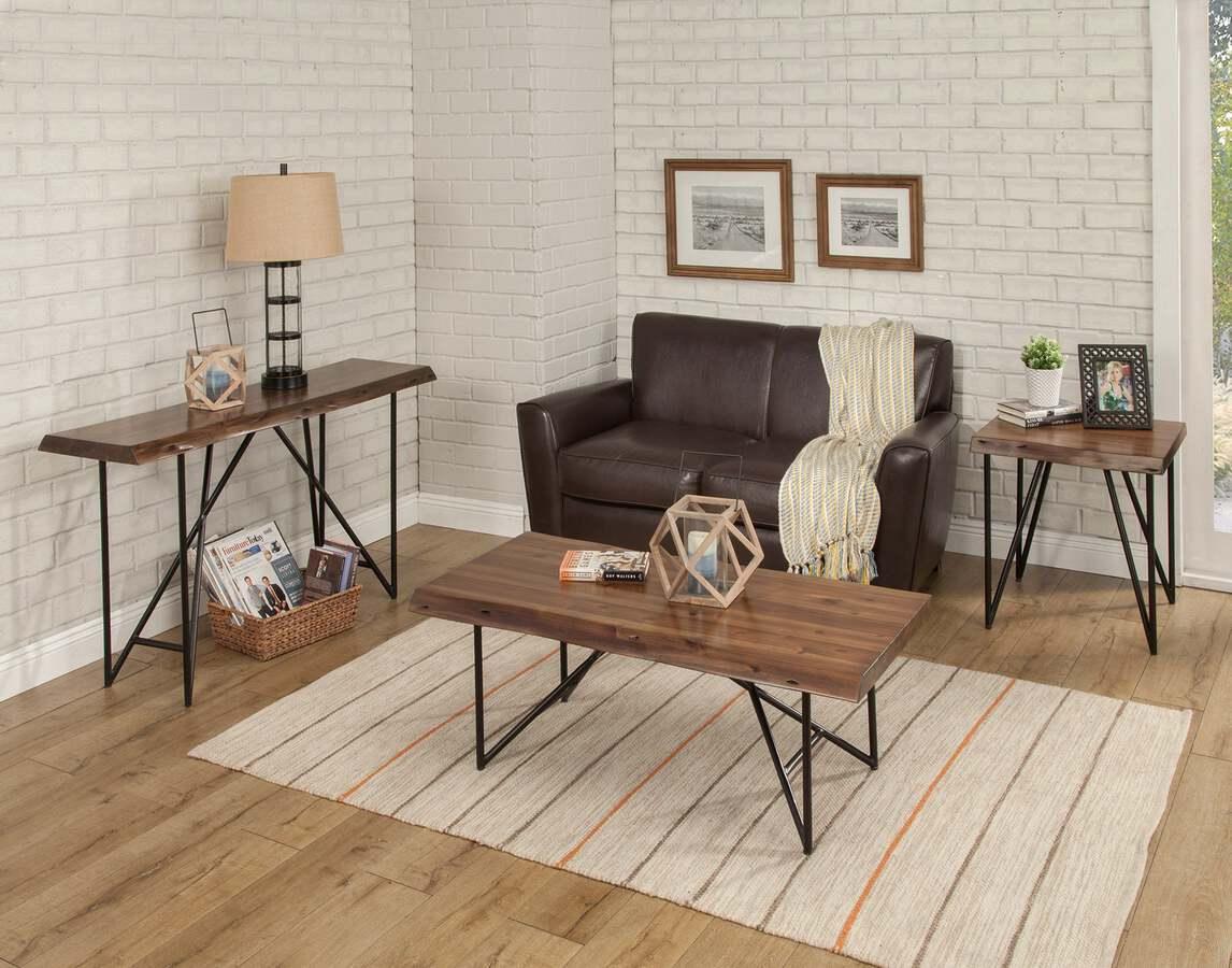 Alpine Furniture Coffee Tables - Live Edge Coffee/Cocktail Table Light Walnut