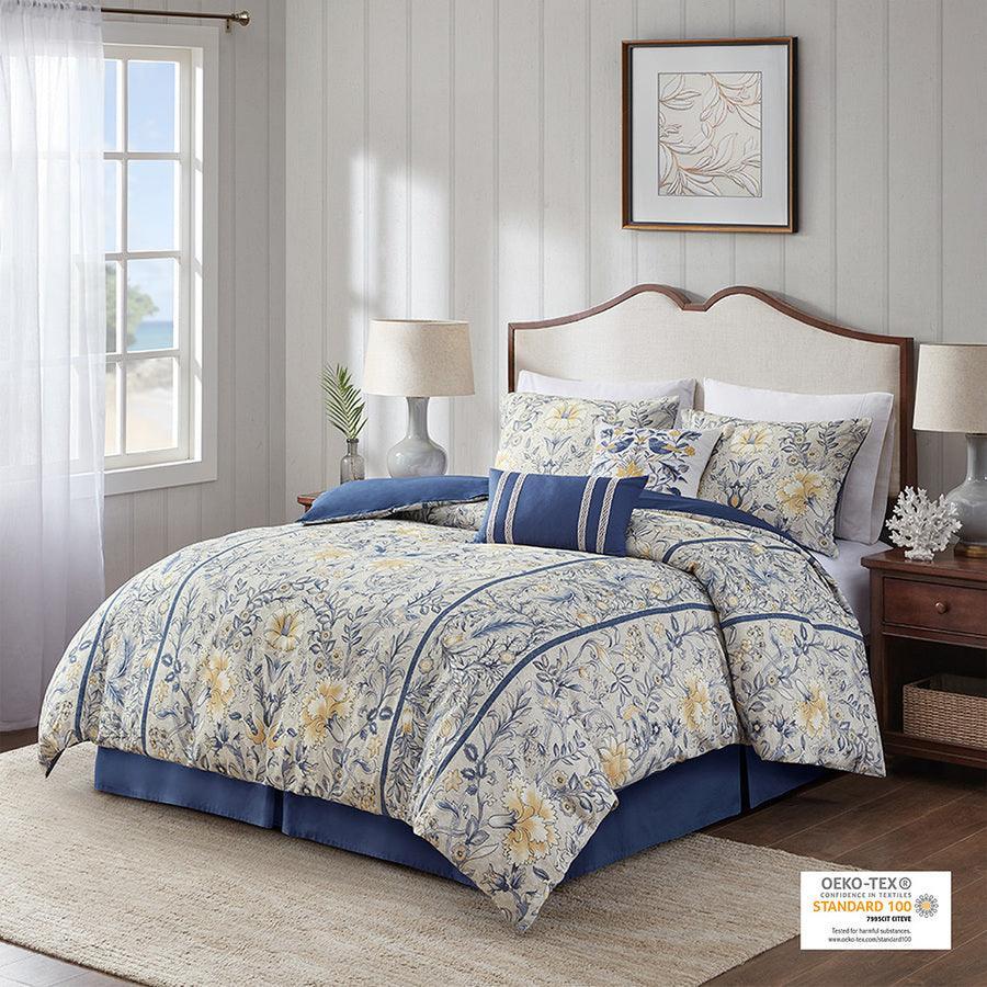Olliix.com Comforters & Blankets - Livia 6 Piece Cotton Comforter Set Multi Full