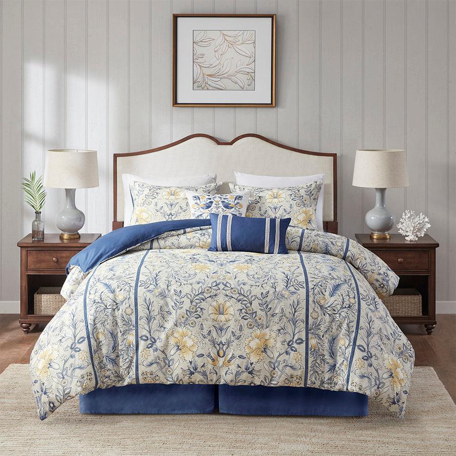 Olliix.com Comforters & Blankets - Livia 6 Piece Cotton Comforter Set Multi Full