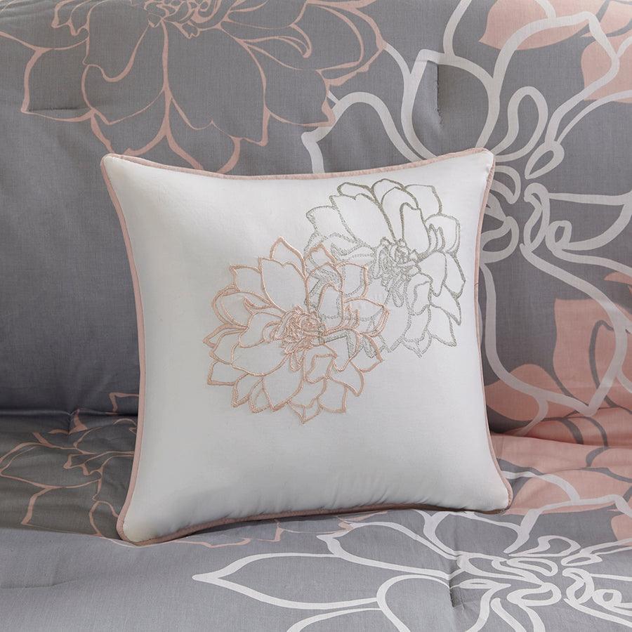 Olliix.com Comforters & Blankets - Lola Comforter Set Gray & Blush King