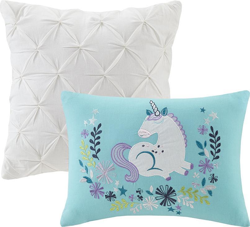 Olliix.com Comforters & Blankets - Lola Full/Queen Unicorn Cotton Reversible Coverlet Set Purple