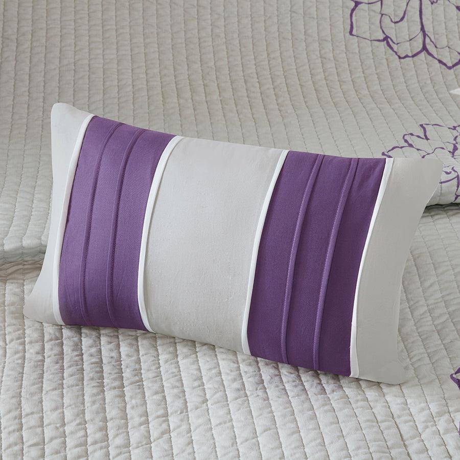Olliix.com Comforters & Blankets - Lola King/California King 6 Piece Reversible Cotton Printed Coverlet Set Purple