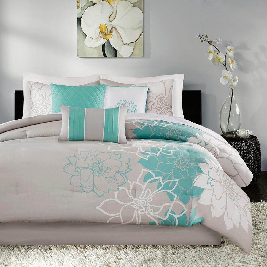 Olliix.com Comforters & Blankets - Lola Queen Comforter Transitional Set Aqua