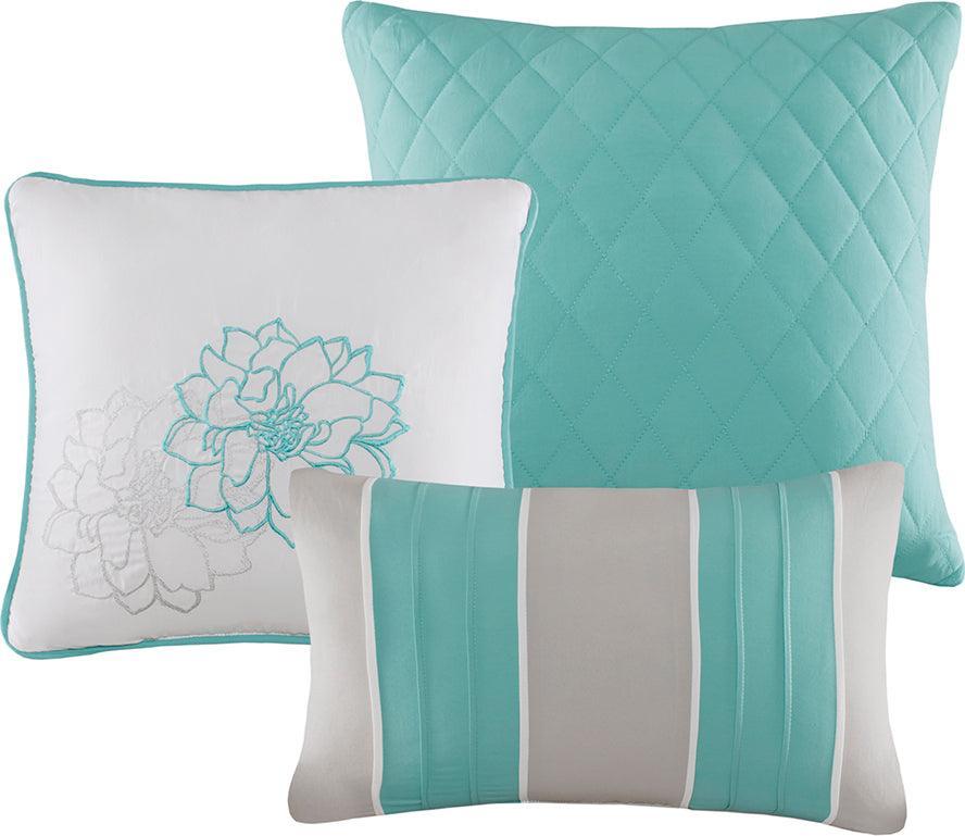 Olliix.com Comforters & Blankets - Lola Queen Comforter Transitional Set Aqua