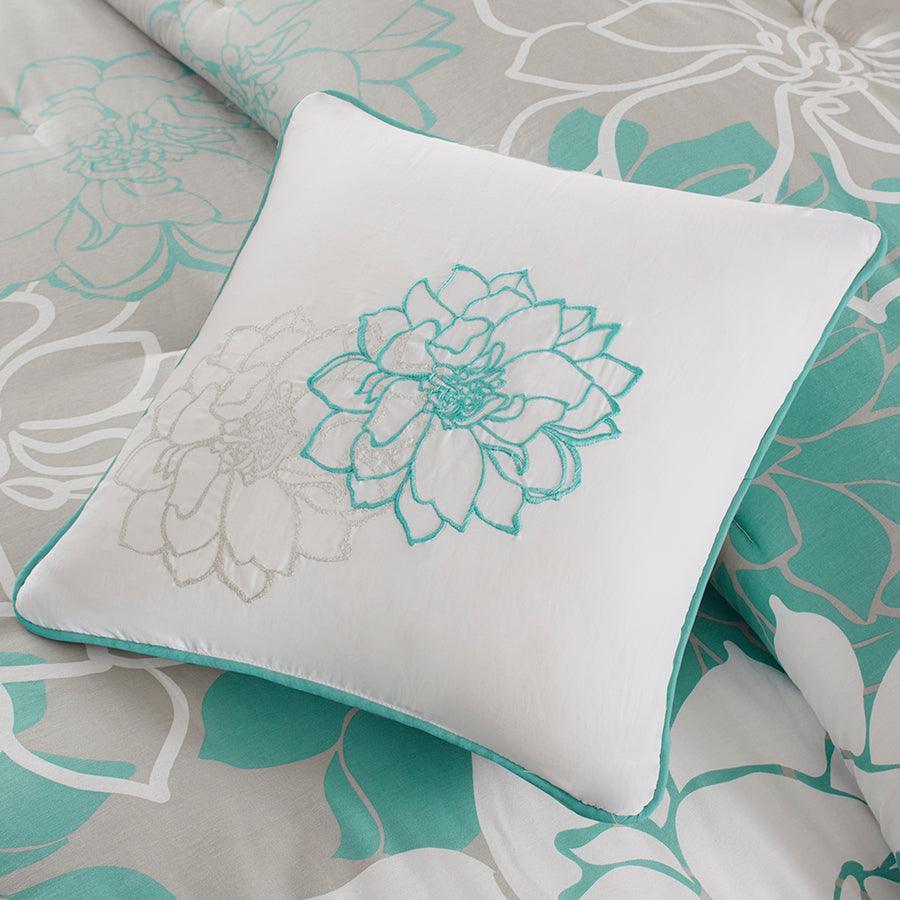 Olliix.com Comforters & Blankets - Lola Queen Comforter Transitional Set Aqua